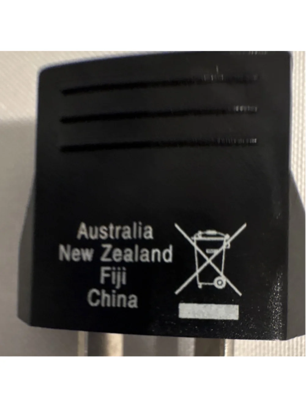 Black Plug Adapter US to Australia/New Zealand Travel Plug, 1 Outlet